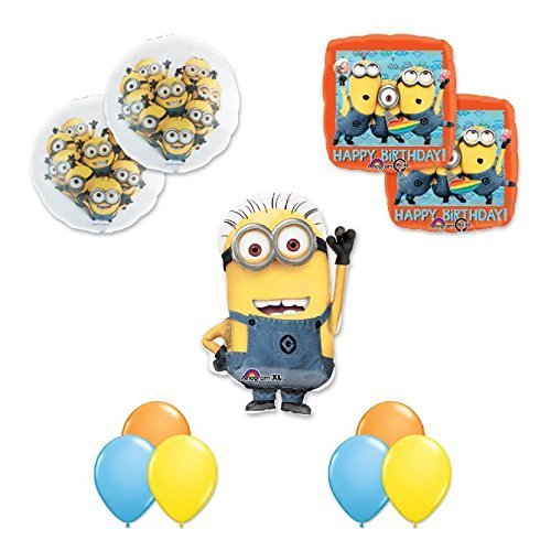 DESPICABLE ME 2 MINIONS 11 pc Happy Birthday PARTY Balloons Decorations Supplies