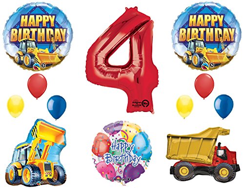 The Ultimate Construction 4th Birthday Party Supplies and Balloon Decorations