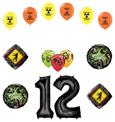 Mayflower Products Zombies 12th Birthday Party Supplies Walking Dead Balloon Bouquet Decorations