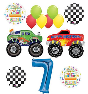 Monster Truck Party Supplies 7th Birthday Balloon Bouquet Decorations
