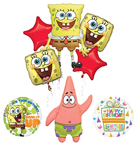 Spongebob Squarepants Birthday Party Supplies and Soak It Up Balloon Bouquet Decorations