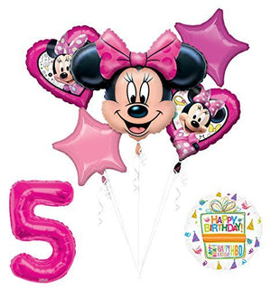 NEW Minnie Mouse 5th Birthday Party Supplies Balloon Bouquet Decorations