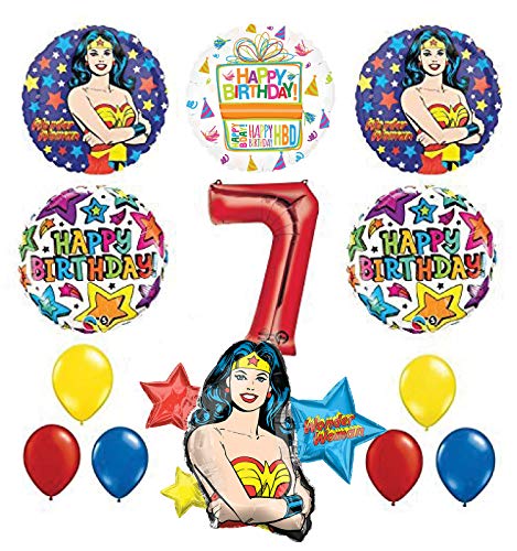 Mayflower Products Wonder Woman 7th Birthday Party Supplies and Balloon Decorations