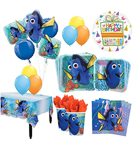 The Ultimate 16 Guest 94pc Finding Dory Birthday Party Supplies and Balloon Decoration Kit