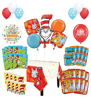 Mayflower Products Dr Seuss Birthday Party Supplies 16 Guest Decoration Kit and Balloon Bouquet