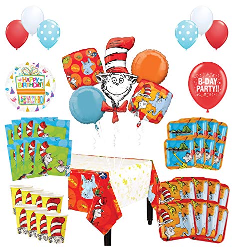 Mayflower Products Dr Seuss Birthday Party Supplies 8 Guest Decoration Kit and Balloon Bouquet