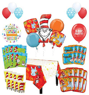 Mayflower Products Dr Seuss Birthday Party Supplies 8 Guest Decoration Kit and Balloon Bouquet