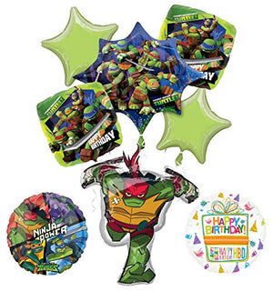 Mayflower Products Teenage Mutant Ninja Turtles Birthday Party Supplies TMNT Raphael Balloon Bouquet Decorations