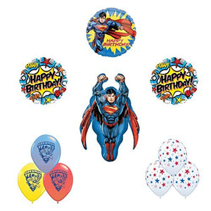 Superman 10pc Happy birthday party balloon supplies and decorations