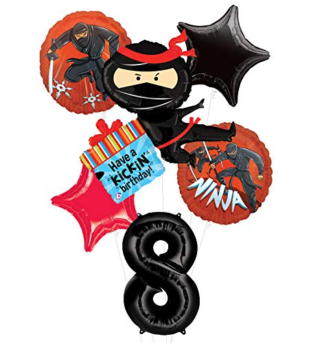 Mayflower Products Ninja Birthday Party Supplies Have A Happy Kickin 8th Birthday Balloon Bouquet Decorations