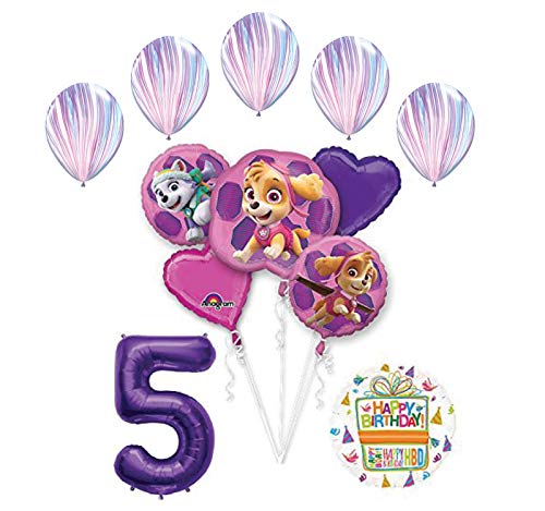 Skye and Everest 5th Birthday Party Supplies and Balloon Bouquet Decorations