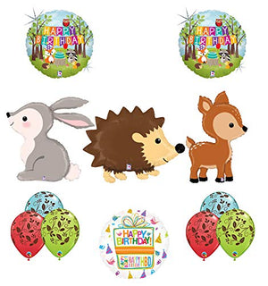 Mayflower Products Woodland Creatures Birthday Party Supplies Balloon Bouquet Decorations Hedgehog Deer and Rabbit