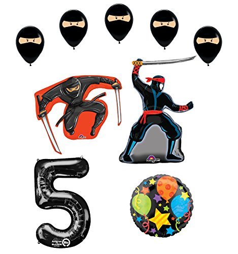 Ninja 5th Birthday Party Supplies and Balloon Decorations