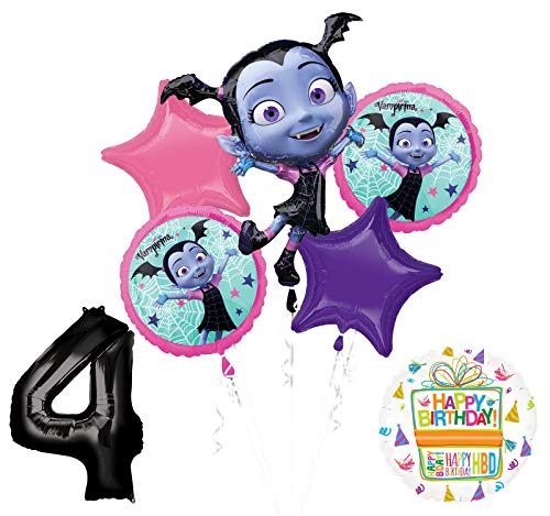 Mayflower Products Vampirina 4th Birthday Balloon Bouquet Decorations and Party Supplies