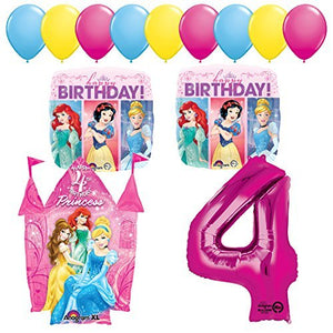 Princess Party 4th Birthday Party Supplies and Balloon Decorations