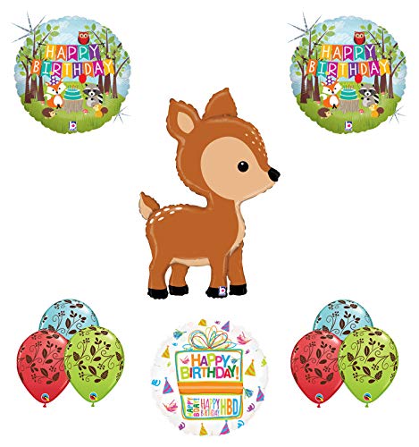 Mayflower Products Woodland Creatures Birthday Party Supplies Baby Shower Deer Balloon Bouquet Decorations