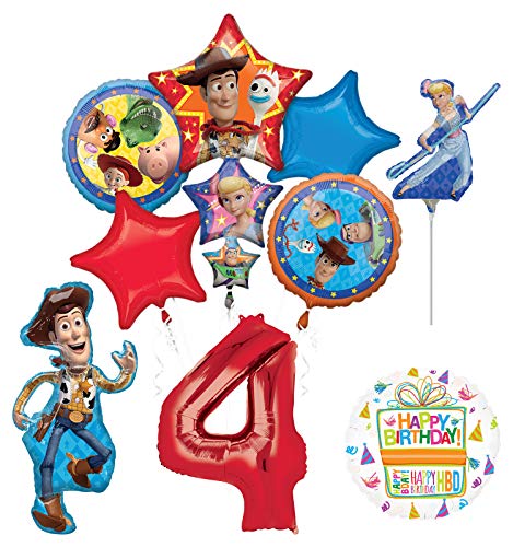 Mayflower Products Toy Story Party Supplies Woody and Friends 4th Birthday Balloon Bouquet Decorations