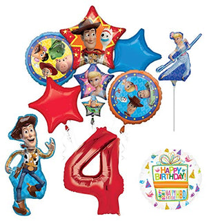 Mayflower Products Toy Story Party Supplies Woody and Friends 4th Birthday Balloon Bouquet Decorations