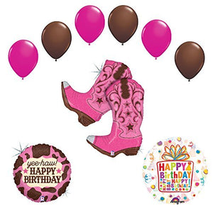 Wild West Cowgirl Boots Birthday Party Supplies and Balloons Decorations