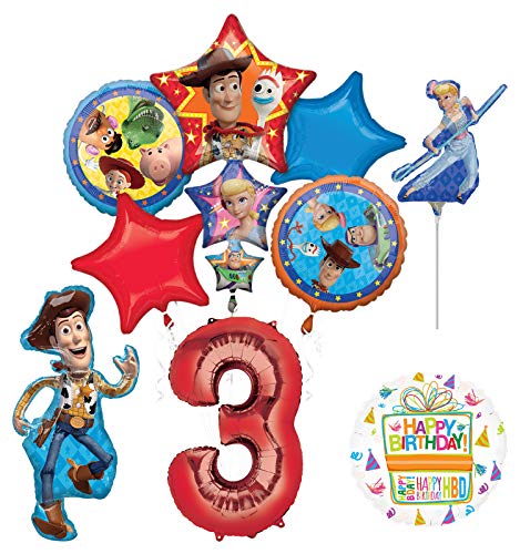 Mayflower Products Toy Story Party Supplies Woody and Friends 3rd Birthday Balloon Bouquet Decorations