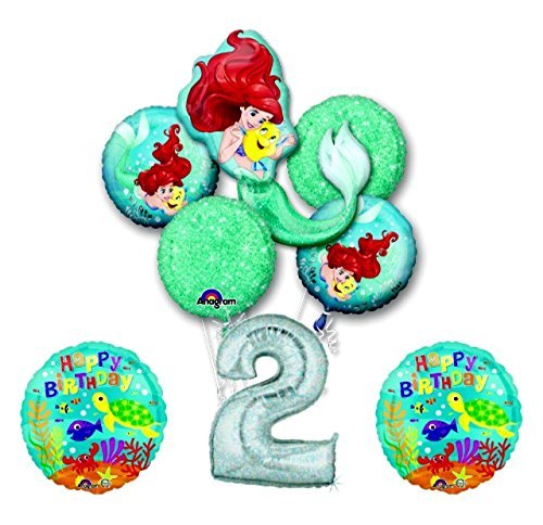NEW! Ariel Little Mermaid Disney Princess Undersea 2nd BIRTHDAY PARTY Balloon decorations supplies