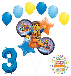 LEGO Movie Party Supplies 3rd Birthday Balloon Bouquet Decorations