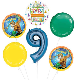 Aquaman 9th Birthday Party Supplies Balloon Bouquet Decorations