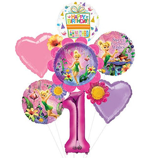 Tinkerbell 1st Birthday Party Supplies Flower Cluster Balloon Bouquet Decorations