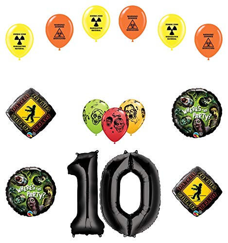 Mayflower Products Zombies 10th Birthday Party Supplies Walking Dead Balloon Bouquet Decorations