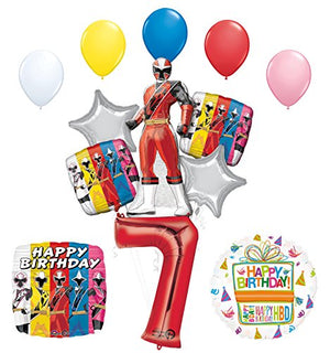 The Ultimate Power Rangers Ninja Steel 7th Birthday Party Supplies and Balloon Decorations