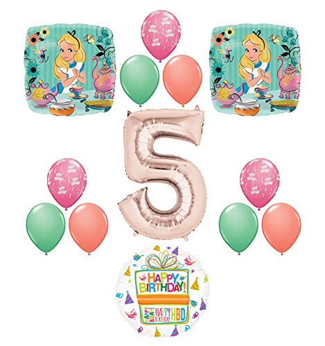 Alice in Wonderland Tea Time 5th Birthday Party Supplies Mad Hatter Balloons Decoration