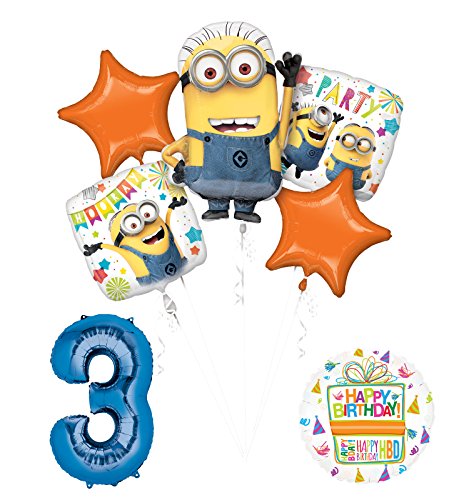 Despicable Me 3 Minions 3rd Birthday Party Supplies and balloon Decorations
