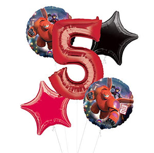 Mayflower Products Big Hero 6 Party Supplies 5th Birthday Balloon Bouquet Decorations