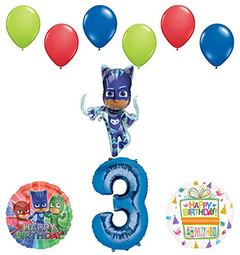 Mayflower Products PJ Masks Catboy 3rd Birthday Party Supplies Balloon Bouquet Decorations