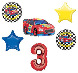 Race Car Theme 3rd Birthday Party Supplies Stock Car Balloon Bouquet Decorations
