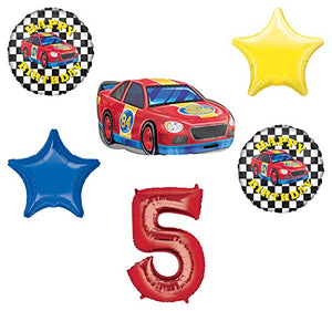 Race Car Theme 5th Birthday Party Supplies Stock Car Balloon Bouquet Decorations