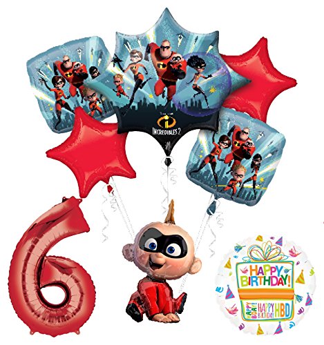 Mayflower Products Incredibles Jack Jack party supplies 6th Birthday Balloon Bouquet Decorations