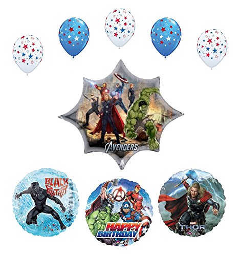 Avengers Black Panther Party Supplies Birthday Balloon Bouquet Decorations