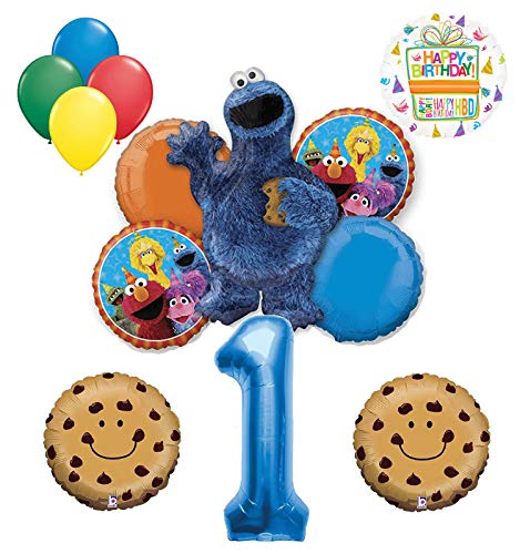 Mayflower Products Cookie Monster and Friends 1st Birthday Party Balloon Bouquet Decorations