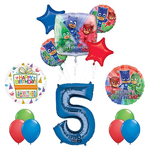 The Ultimate PJ MASKS 5th Birthday Party Supplies and Balloon decorations