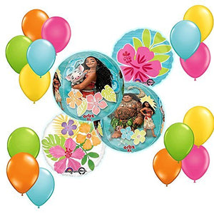 Disney Moana Tropical ORBZ Balloon 19 pc Bouquet Decoration Kit