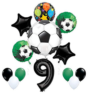 Mayflower Products Soccer Party Supplies 9th Birthday Goal Getter Balloon Bouquet Decorations