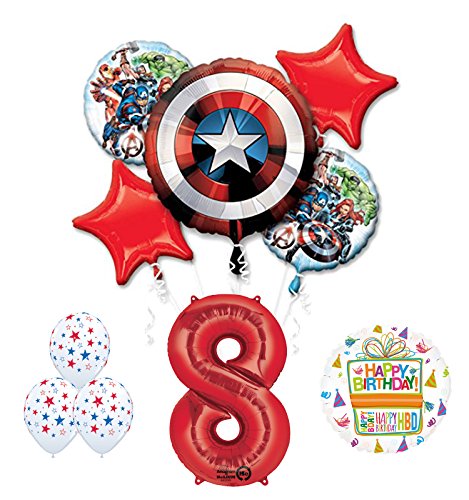 The Ultimate Avengers Super Hero 8th Birthday Party Supplies and Balloon Decorations