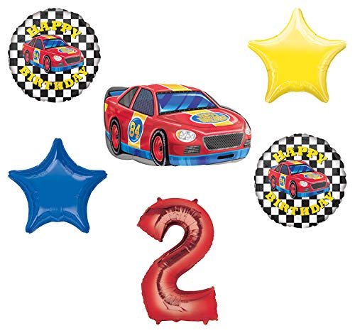 Race Car Theme 2nd Birthday Party Supplies Stock Car Balloon Bouquet Decorations