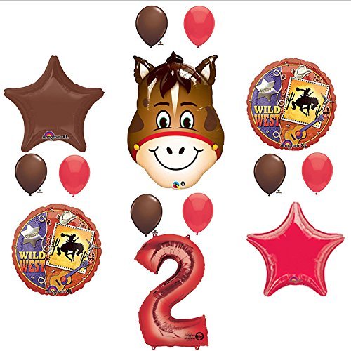 Wild West Cowboy Western 2nd Birthday Party Supplies and Balloon Decorations