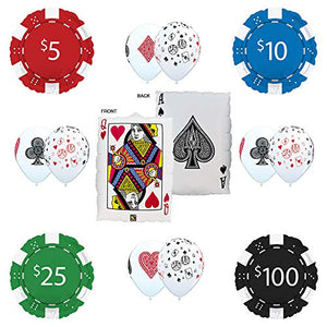 Mayflower Products Casino Night Party Supplies Ace / Queen Place Your Bet Poker Balloon Bouquet Decorations