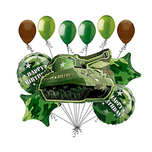 Army Tank Military Camouflage Party Supplies Birthday Balloon Bouquet Decorations