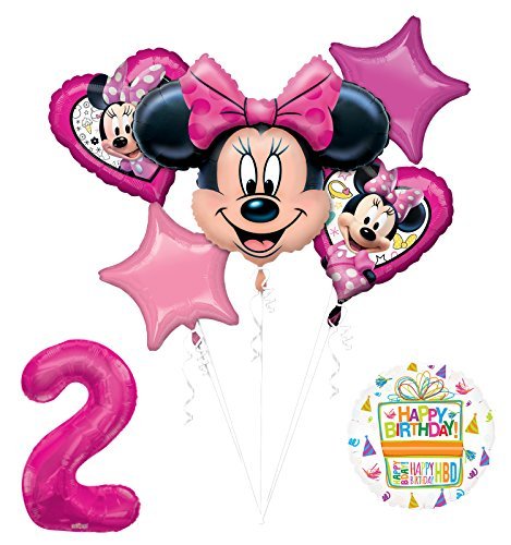 NEW Minnie Mouse 2nd Birthday Party Supplies Balloon Bouquet Decorations