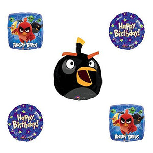 Angry Birds Black Bird Birthday Balloon Bouquet Decoration supplies