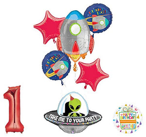 Mayflower Products Blast Off Space Alien 1st Birthday Party Supplies Balloon Bouquet Decoration